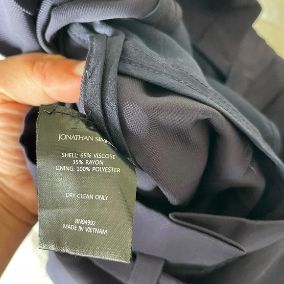 Jonathan Simkhai blue high waisted straight pants - Picture 7 of 9